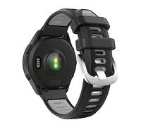 MoKo Strap Compatible with Garmin Vivoactive 4 Strap/Venu 3/Venu 2/Forerunner 255/255 Music/265/745/First Avenger/Darth Vader, 22mm Two-tone Soft Silicone Replacement Band, Black/Gray
