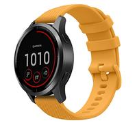 MoKo Strap Compatible with Garmin Vivoactive 4/Venu 3/Venu 2/Forerunner 255/255 Music/265/265 Music/745/First Avenger/Darth Vader, 22mm Soft Silicone Replacement Sport Watch Band, Yellow Amber
