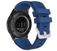 MoKo Strap Compatible with Samsung Galaxy Watch 3 45mm/Galaxy Watch 46mm/Gear S3 Frontier/Classic, 22mm Soft Silicone Replacement Sport Band for Men Women, Dark Blue