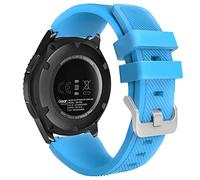 MoKo Strap Compatible with Samsung Galaxy Watch 3 45mm/Galaxy Watch 46mm/Gear S3 Frontier/Classic, 22mm Soft Silicone Replacement Sport Band for Men Women, Blue