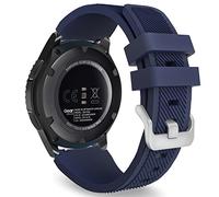 MoKo Strap Compatible with Samsung Galaxy Watch 3 45mm/Galaxy Watch 46mm/Gear S3 Frontier/Classic, 22mm Soft Silicone Replacement Sport Band for Men Women, Midnight Blue