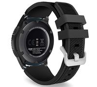 MoKo Strap Compatible with Samsung Galaxy Watch 3 45mm/Galaxy Watch 46mm/Gear S3 Frontier/Classic, 22mm Soft Silicone Replacement Sport Band for Men Women, Black