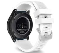 MoKo Strap Compatible with Samsung Galaxy Watch 3 45mm/Galaxy Watch 46mm/Gear S3 Frontier/Classic, 22mm Soft Silicone Replacement Sport Band for Men Women, White