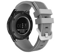 MoKo Strap Compatible with Samsung Galaxy Watch 3 45mm/Galaxy Watch 46mm/Gear S3 Frontier/Classic, 22mm Soft Silicone Replacement Sport Band for Men Women, Gray