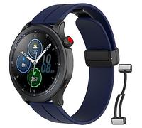 MoKo Strap Compatible with Samsung Galaxy Watch 3 45mm Strap/Galaxy Watch 46mm/Gear S3 Frontier/S3 Classic, 22mm Magnetic D Buckle Replacement Sport Silicone Band, Midnight Blue