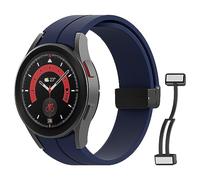 MoKo Strap Compatible with Samsung Galaxy Watch 7 FE 6 5 4 Strap 40mm 44mm/Watch 6 Classic 43mm 47mm/5 Pro 45mm/4 Classic 42mm 46mm, No Gap Magnetic Clasp Silicone Band, Midnight Blue