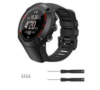 MoKo Strap Compatible with Suunto Ambit 1/2/2S/2R/3/3 Sport/3 Run/3 Peak, Soft Silicone Adjustable Replacement Watch Band Wristband, Black