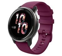 MoKo Strap Compatible with Garmin Vivoactive 4S/Venu 3S/Venu 2S/Forerunner 265S/255S/255S Music/Vivomove 3S, 18mm Soft Silicone Replacement Watch Band Sport Wristband, Wine Red