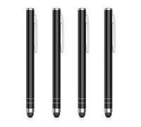 MoKo Stylus Pen(4PCS), Universal Capacitive Touch Screen Rubber Tip Digital Pen Compatible with iPad, iPhone, Samsung, Kindle, All Capacitive Touch Screen Devices Smartphones & Tablets - Black, Black