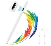 MoKo Stylus Pen for iPad 2018-2025, USB-C Fast Charging Pencil with LED Power Display Tilt Sensitivity for Apple iPad A16/11/10/9/8/7/6, Air 7/6/5/4/3/M3/M2, Pro 13"/12.9"/11"/M4, Mini 7/6/5, White
