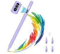 MoKo Stylus Pen for iPad 2018-2025, USB-C Fast Charging Pencil with LED Power Display Tilt Sensitivity for Apple iPad A16/11/10/9/8/7/6, Air 7/6/5/4/3/M3/M2, Pro 13"/12.9"/11"/M4, Mini 7/6/5, Purple