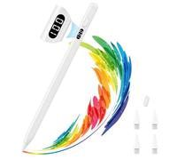 MoKo Stylus Pen for iPad 2018-2025, USB-C Fast Charging Pencil with LED Power Display Tilt Sensitivity for Apple iPad A16/11/10/9/8/7/6, Air 7/6/5/4/3/M3/M2, Pro 13"/12.9"/11"/M4, Mini 7/6/5, White