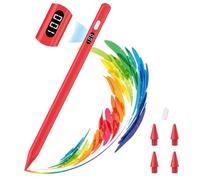 MoKo Stylus Pen for iPad 2018-2026, USB-C Fast Charging Pencil with LED Power Display Tilt Sensitivity for Apple iPad A16/11/10/9/8/7/6, Air 7/6/5/4/3/M3/M2, Pro 13"/12.9"/11"/M4, Mini 7/6/5, Red