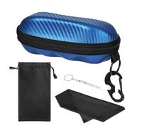 MoKo Sunglasses Case,Eyeglass Case EVA Semi-Hard with Hook Unisex,Blue