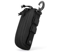 MoKo Sunglasses Case- Tactical Molle Sunglasses Pouch Waterproof Oxford Cloth Eyeglasses Bag with Polyester Zipper Portable Eyewear Holder for Outdoor Hiking Women Men, Black