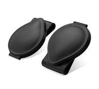 MoKo Sunglasses Holder for Car Sun Visor, 2-Pack PU Leather Magnetic Glasses Mount Holder Eyeglasses Hanger Clip Visor Accessories for All Car Models, Black