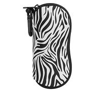 MoKo Sunglasses Soft Case Ultra Light Neoprene Zipper Eyeglass Case with Belt Clip, Zebra