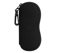 MoKo Sunglasses Soft Case, [Ultra Lightweight] Neoprene Zippered Eyeglass Storage Case with Belt Clip for Eyewear, Frames, Carrying Pouch Case Makeup Bag for Keys, Pencils, Cards - Black