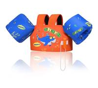 MoKo Swim Arm Band for Kids 20-30-40-50lbs, Clearance Toddler Swim Vest Cute Cartoon Swimming Wings Pool Floats Sleeve Children Water Sports Learning Swim Training Equipment, Orange Blue Sharks
