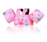 MoKo Swim Arm Band for Kids 20-30-40-50lbs, Clearance Toddler Swim Vest Cute Cartoon Swimming Wings Pool Floats Sleeve Children Water Sports Learning Swim Training Equipment, Pink Crab