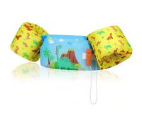 MoKo Swim Arm Band for Kids, Children Swim Vest Cute Cartoon Swimming Wings Pool Floats Sleeve Toddlers Water Device Beach Sports Learning Swim Training Equipment, Blue Yellow Dinosaur