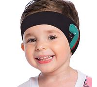 MoKo Swimming Headband - Cute Dinosaur Waterproof Ear Protection Band for Kids Age 1-3, S Size - Black
