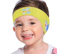 MoKo Swimming Headband for Kids, Cute Cartoon Swim Headband Ear Band for Kids Keep Water Out Waterproof Ear Protection Band for Bathing Swimming Ear Band for Kids Age 4-17 M Size, Yellow & Shark