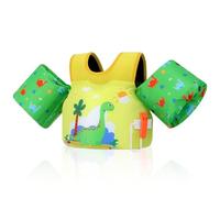 MoKo Swimming Vest for Kids with Arm Bands, 20-50 lbs, Green Dinosaur