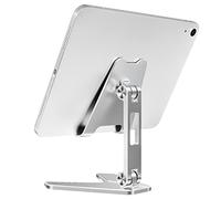 MoKo Tablet Stand, Adjustable Aluminum Phone Stand for Desk, Sturdy Stand for Tablet 4-11", Compatible with iPhone 14 Pro Max/14, iPad Air 4/Mini 6 2021, iPad Pro 11 2022, iPad 10.2 10th 2022, Silver