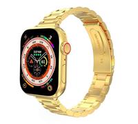 MoKo Thin Band Compatible Apple Watch Ultra2 Band 49mm 46mm 45mm 44mm 42mm,Slim Stainless Steel Wristband Metal Replacement Adjustable Strap for iWatch Ultra Series 10 9 8 7 6 5 4 3 2 1 SE, Gold