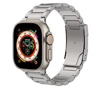 MoKo Titm Band Compatible with Apple Watch Ultra2 Strap 49mm 46mm 45mm 44mm 42mm,Metal Replacement Watch Band with Double Push-Button Clasp for iWatch Ultra SE2 SE Series 10 9 8 7 6 5 4 3 2 1,Silver