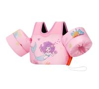 MoKo Toddler Swim Vest - Cute Toddler Floaties with Emergency Whistle for Boys and Girls 13-20-30 lbs Water Wings Arm Band Floaties Swim Training Equipment for Beach Swimming Pool Sea, Mermaid