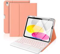 MoKo Touch Keyboard Case for iPad (A16) 11th/10th Gen, Apricot Orange