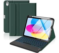 MoKo Touch Keyboard Case for iPad (A16) 11th/10th Gen,Midnight Green