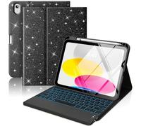 MoKo Touch Keyboard Case for iPad (A16) 11th/10th Gen,Nero Glitt
