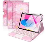 MoKo Touch Keyboard Case for iPad (A16) 11th/10th Gen,Persian Pink