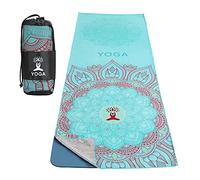 MoKo Towel for Yoga, Non Slip Hot Yoga Mat Yoga Blanket Printing Pattern Fast-Drying with Corner Pocket for Bikram, Pilates, Gym Workout, Outdoor Picnic, Lotus