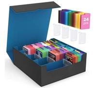MoKo Trading Card Storage Box, 3000+ MTG Deck Box with 24 Colorful Dividers & 4 Card Supporters, Commander Card Deck Case Fits for Magic Game Cards, YugiOh, TCG, PTG and Sport Cards, Cyan
