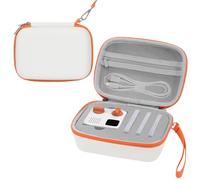 MoKo Travel Case Compatible with Yoto Mini Kids Audio & Music Player, Hard Protective Storage Holder Case for Children's Speaker & Audiobook Cards, Portable Carrying Organizer Bag, Beige&Orange