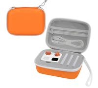 MoKo Travel Case Compatible with Yoto Mini Kids Audio & Music Player, Hard Protective Storage Holder Case for Children‘s Speaker & Audiobook Cards, Portable Carrying Organizer Bag，Orange&Off White