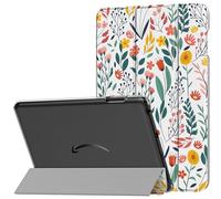 MoKo Trifold Stand Case Fits 8" Kindle Fire HD 8 & 8 Plus, Flowers