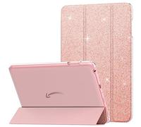 MoKo Trifold Stand Case Fits 8" Kindle Fire HD 8 & 8 Plus,Glitter Pink