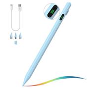 MoKo Universal Capacitive Stylus Pencil for Touch Screen, Blue | Fast Charging, Power Display, Compatible with Apple iPad/iPhone/Samsung/Lenovo, iOS Android Tablets & All Smartphones