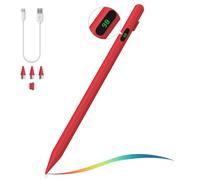 MoKo Universal Capacitive Stylus Pencil, Fast Charging Touch Screen Stylus Pen With Power Display Compatible With Apple iPad/iPhone/Samsung/Lenovo IOS Android Tablets & All Smartphones, Red