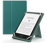MoKo Universal Case for 6",6.8",7" Kindle eReaders Fire Tablet, Kindle/Kobo/Voyaga/Lenovo/Sony Kindle E-Book Tablet, Lightweight PU Leather Folio Shell Cover Case with Hand Strap/Kickstand, Jade Green