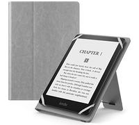 MoKo Universal Case for 6",6.8",7" Kindle eReaders Fire Tablet- Kindle/Kobo/Voyaga/Lenovo/Sony E-Book, Lightweight PU Leather Folio Shell Cover Case, with Hand Strap/Kickstand, Dark Gray
