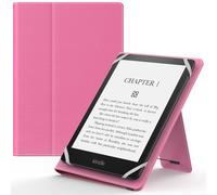 MoKo Universal Case for 6",6.8",7" Kindle eReaders Fire Tablet, Kindle/Kobo/Voyaga/Lenovo/Sony Kindle E-Book Tablet, Lightweight PU Leather Folio Shell Cover Case, with Hand Strap/Kickstand, Magenta