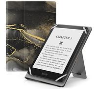 MoKo Universal Case for 6",6.8",7" Kindle eReaders Fire Tablet - Kindle/Kobo/Voyaga/Lenovo/Sony Kindle E-Book Tablet, Lightweight PU Leather Folio Shell Cover Case, with Hand Strap, Marble Black Gold