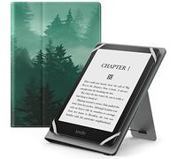 MoKo Universal Case for 6" 6.8" 7" Kindle eReaders Fire Tablet-Kindle/Kobo/Voyaga/Lenovo/Sony Kindle E-Book E-Reader Tablet, PU Case with Adjustable Stand and Hand Strap, Green Forest
