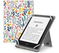 MoKo Universal Case for 6 6.8 7 Inch Protective Case with Hand Strap & Adjustable Stand for Kobo Clara 2E/Fire Tablet/Kindle/Kobo/Voyaga/Lenovo/Sony Kindle eBooks E-Reader Tablet, Flower